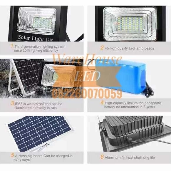 Paling Murah Lampu Sorot Solar Tenaga Surya 30W Led 30Watt Panel 30 Watt Kuning A