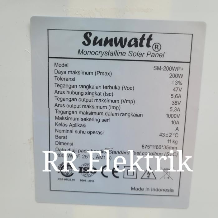 Bagus Sunwatt Solar Panel - Sm-200Wp (200 Watt) Mono Overlapping