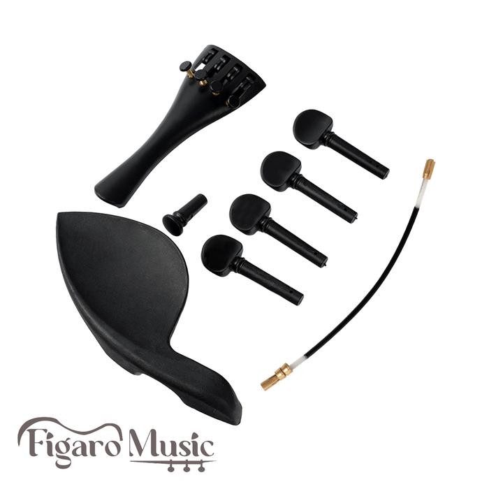 Kesuor- Biola Set Parts Violin Spare Part Tailpiece Chinrest Pegs Endpin