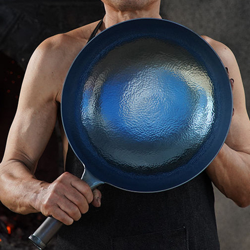 Wajan Besi Cina dan Wajan Penggorengan Wajan Buatan Tangan Tradisional Tanpa Lapisan Peralatan Masak