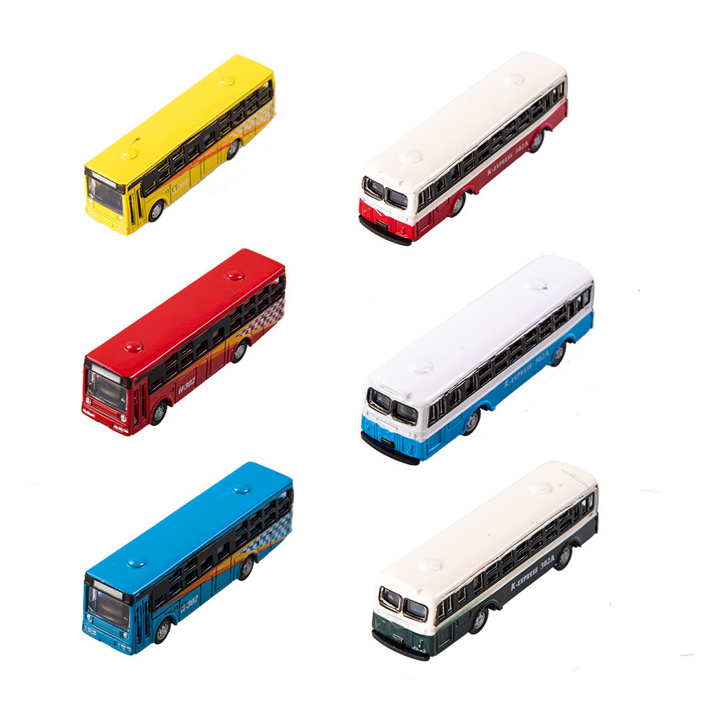 2 Buah Model Bus Miniatur Logam Skala N 1/150 untuk Taman/Kereta Api/Kereta Api/Tata Letak Kereta Ap