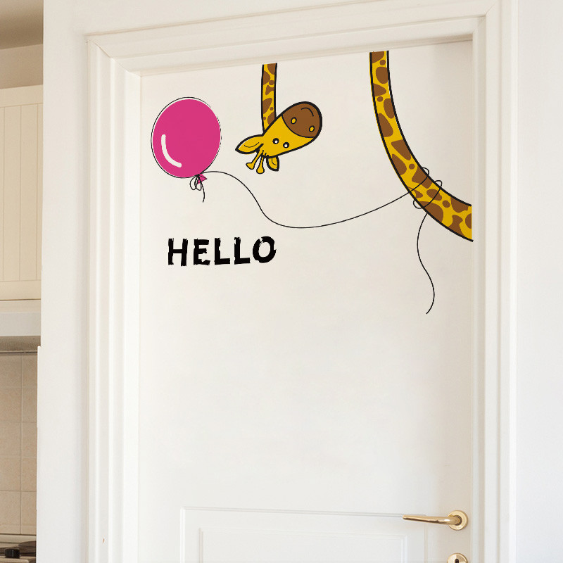 Stiker Dinding Hewan Jerapah Nakal 3D Dekorasi Latar Belakang Dekorasi Rumah untuk Kamar Anak-anak S