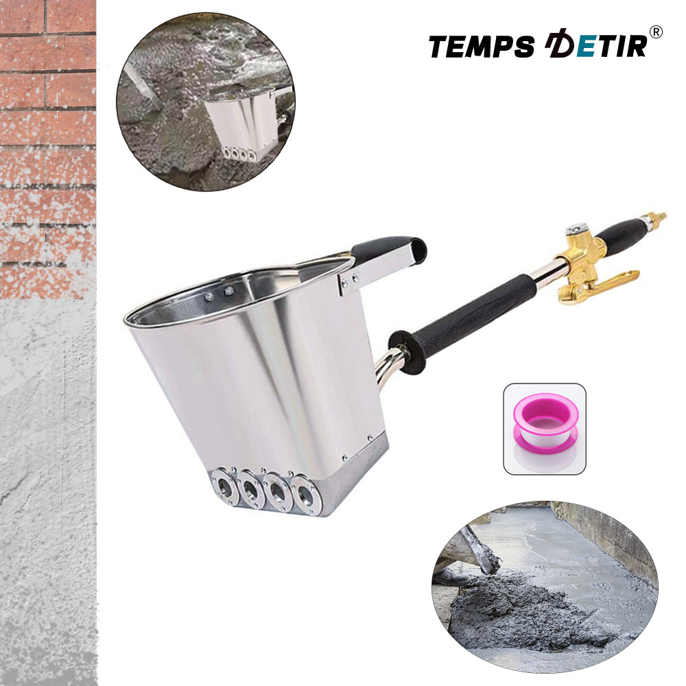 Pistol Semprot Semen Dinding Profesional Transportasi Cepat 4 Lubang, Penyemprot Mortar Semen Rumah,