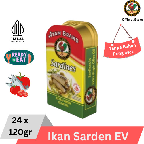 

Ayam nd - Ikan Sarden Kaleng Extra Virgin Olive Oil 24 pcs 120gr