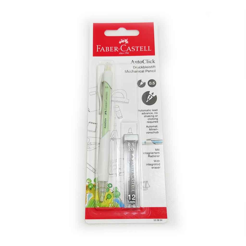 

Pensil Mekanik Faber Castell / Mechanic Pencil Auto Click White Blister / Ukuran 0.5 / Free 1 Refill