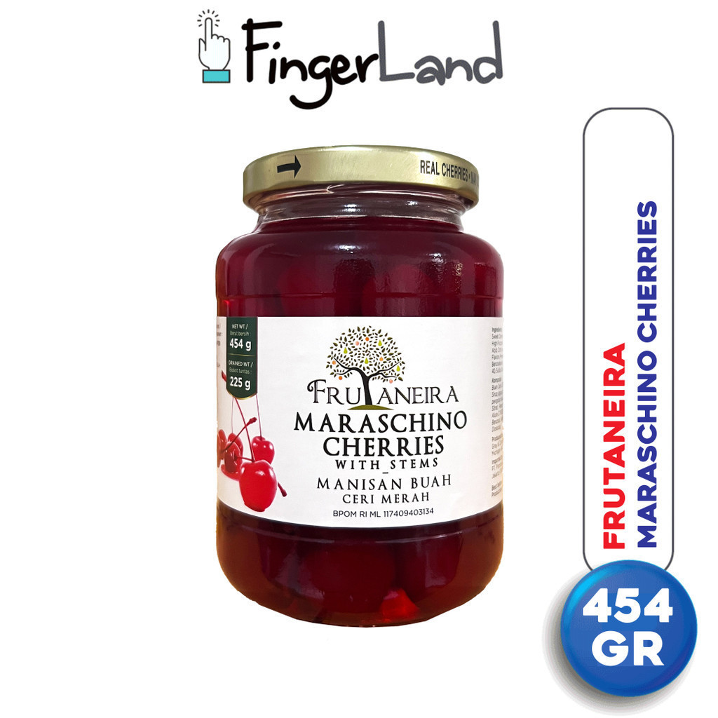 

FRUTANEIRA Red Maraschino Cherries with Stem 454 Gram Ceri Merah