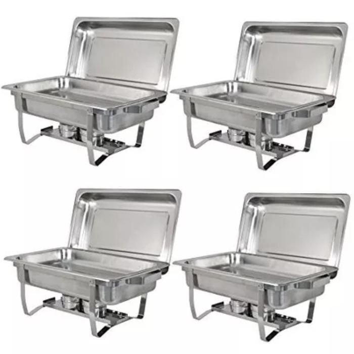 Pemanas Segi Prasmanan Jumbo Paket Hemat 4Set / Square Chafing Dish Gratisongkir