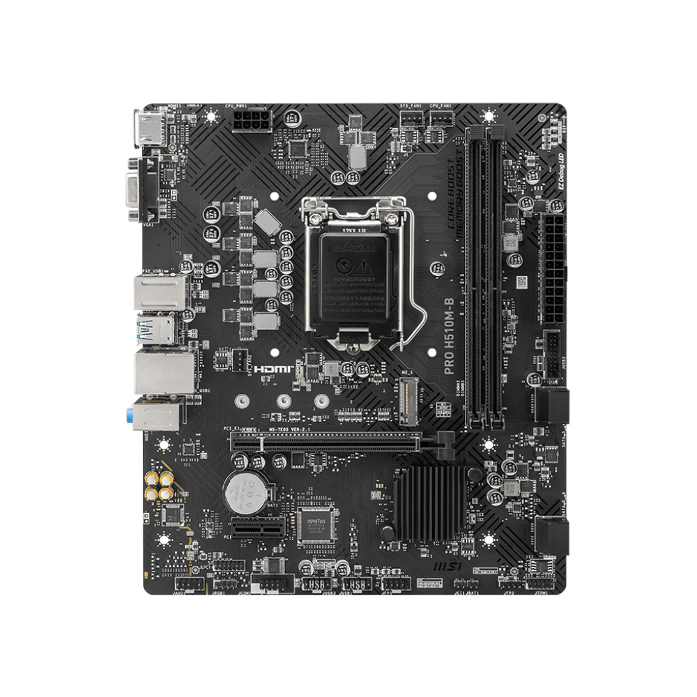 MSI PRO H510M-B DDR4 Micro ATX Motherboard With LGA 1200 Socket for 10th Gen Core Processors 10100F 