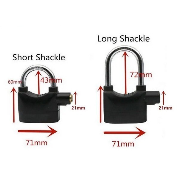 Gembok Alarm Anti Maling Anti Pencuri Ring Panjang Pengaman Motor Asli