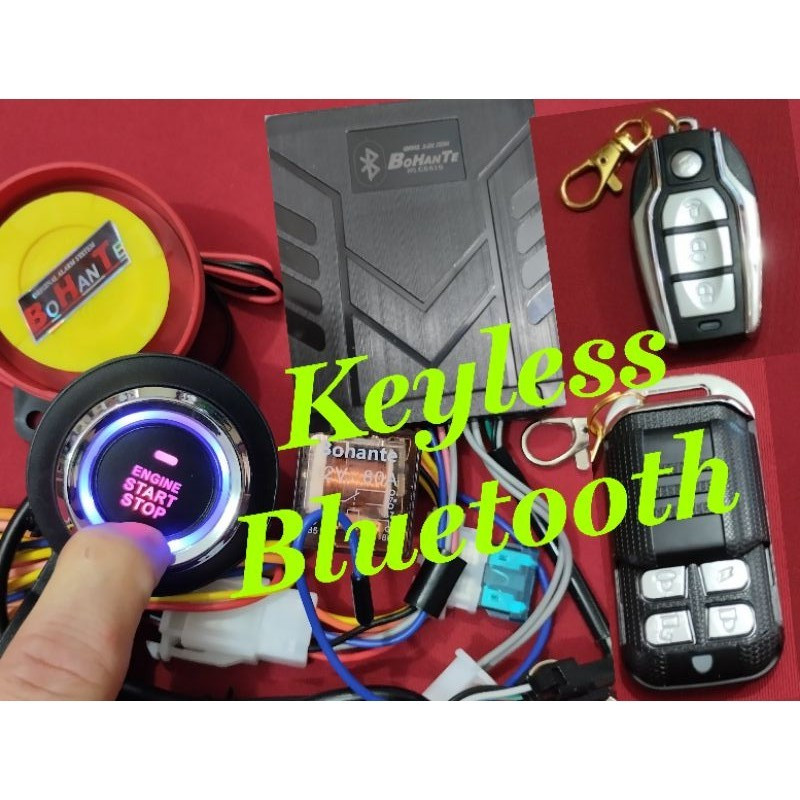 Alarm motor BOHANTE PINK komplit Alarm starter remote motor anti maling anti begal injeksi motor