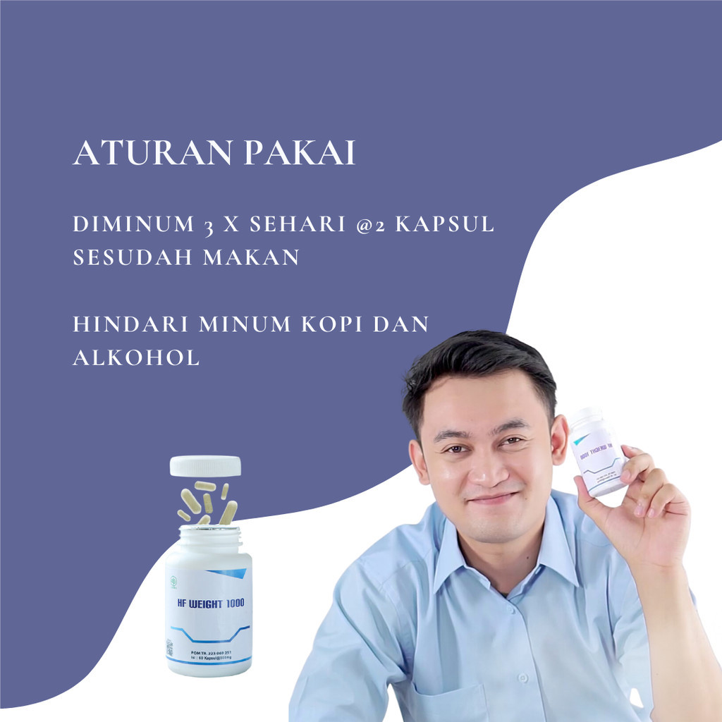 HF - PAKET 4 PCS Weight 1000 Suplemen Penggemuk Badan Mass Gainer 60 Kapsul MALIKA STORE