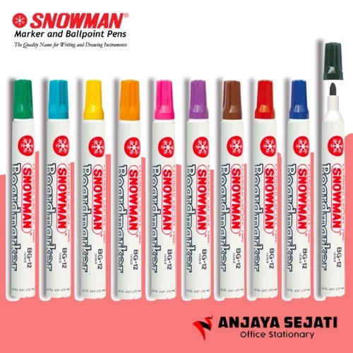 

Spidol Whiteboard Marker Snowman BG- Lusinan - 12pcs