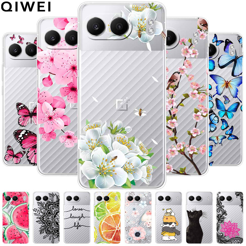 For One Plus Nord 4 Case 6.74'' Flowers Transparent Tpu Silicone Funda Capa For Oneplus Nord 4 Nord4