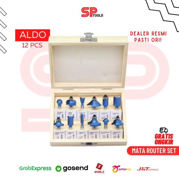 Mata Router / Roter / Ruter / Profil Kayu Set 12Pcs Aldo
