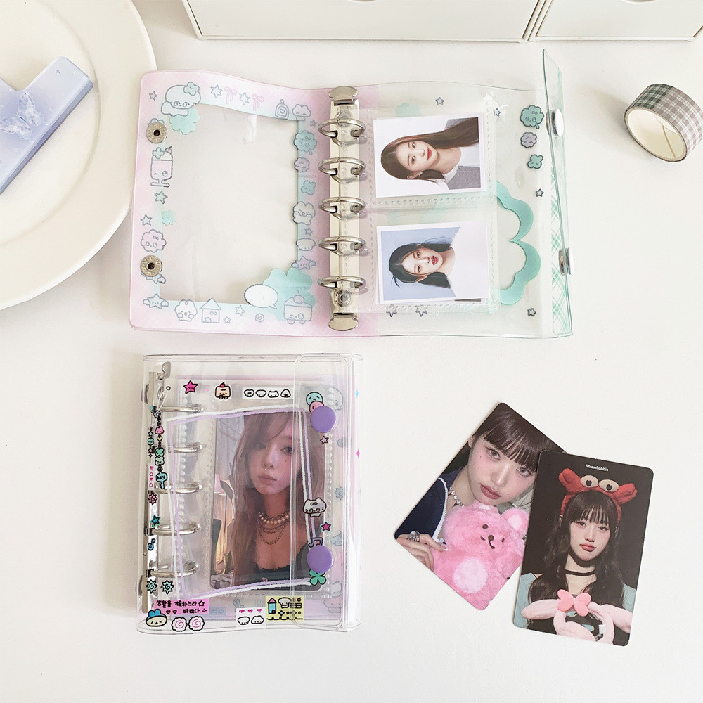 

M5 5Hoes Cute Colored Loose Leaf 5-Hole Candy Colored Binder Cover Journal Sketchbook Accessories