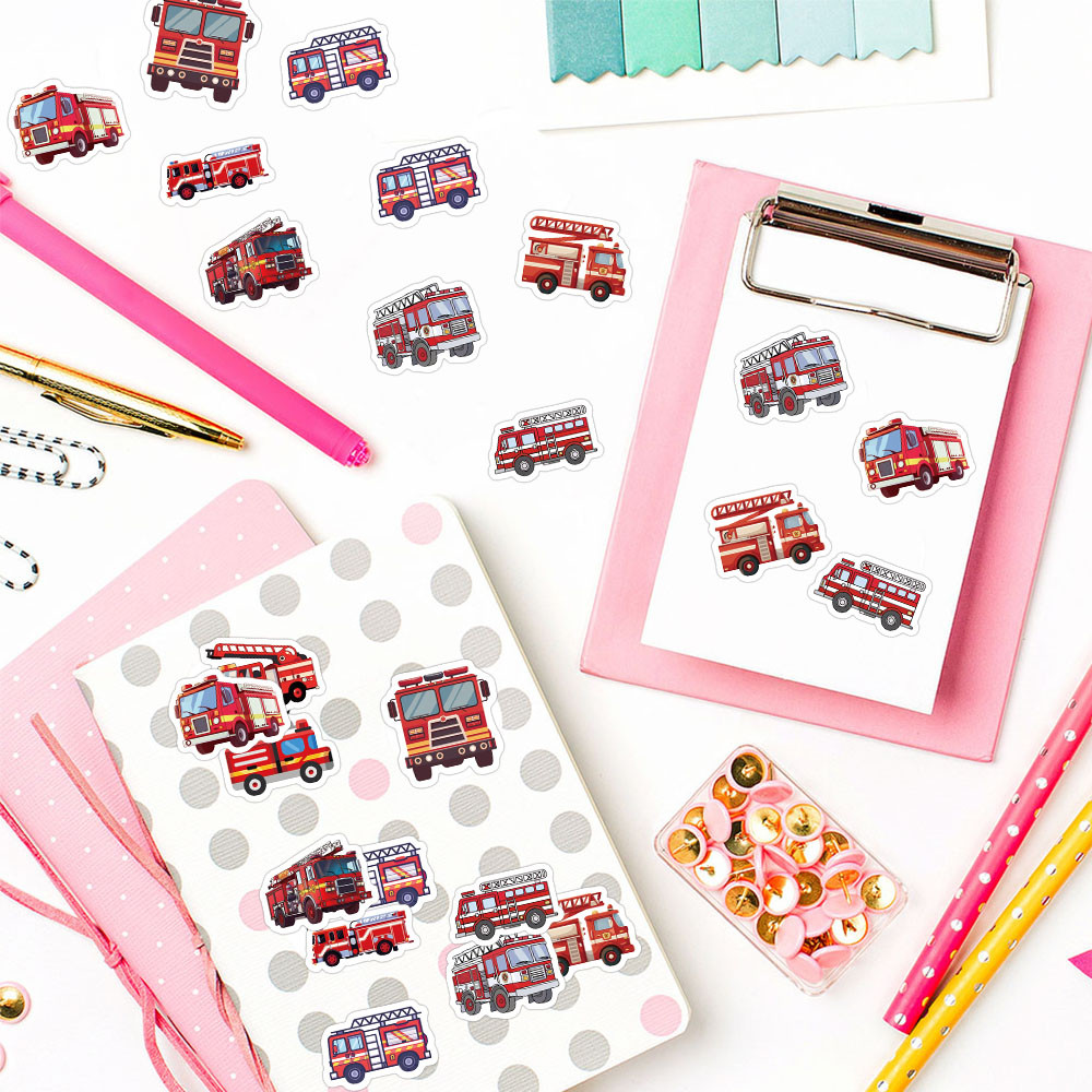 

500Pcs Fire Truck Graffiti Roll Stickers Diy Hand Account Phone Case Water Cup Material Decorative