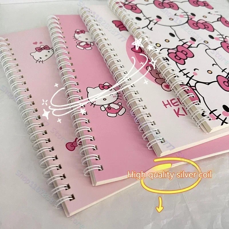 

New One Set Of 4 Books Sanrio Hellokitty Cartoon Notebook A5 Coil Notebook Student Notebook Cartoon