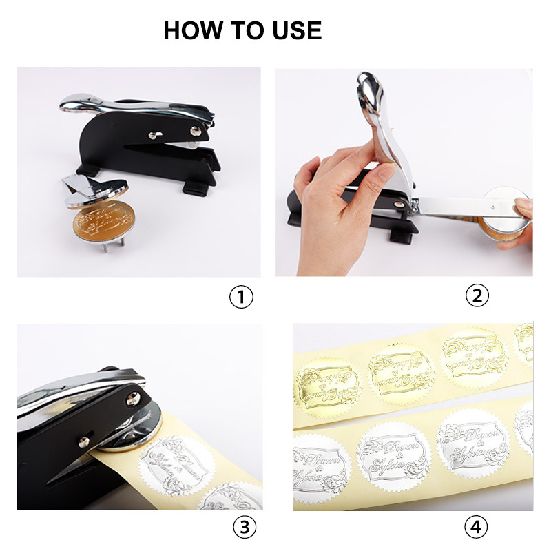 

Design Your Own Logo Embossing Seal Customization Book Large Size Desktop Stamp Embosser Custom For