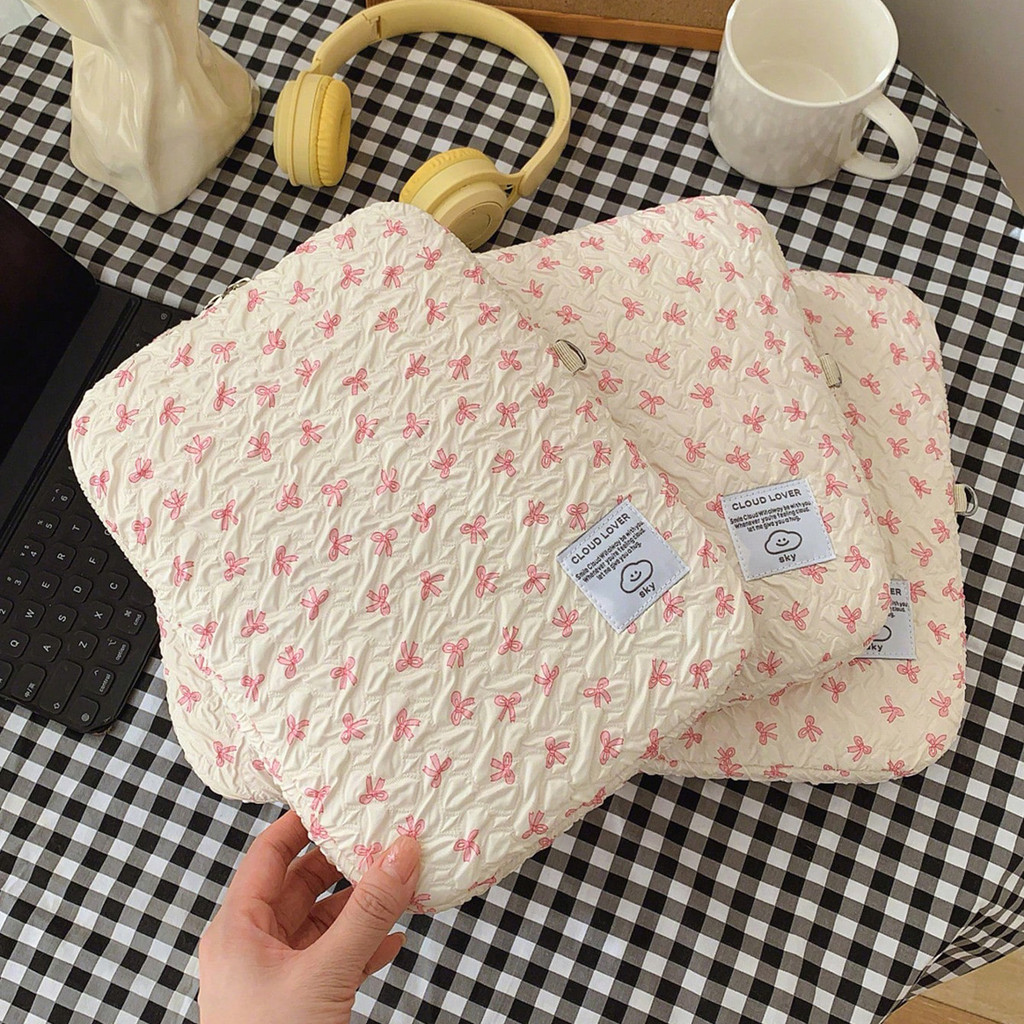 

Cute Sweet Bow Print Student Laptop Bag 11/13 /15 Inch Computer Bag Protection Case Laptop Sleeve