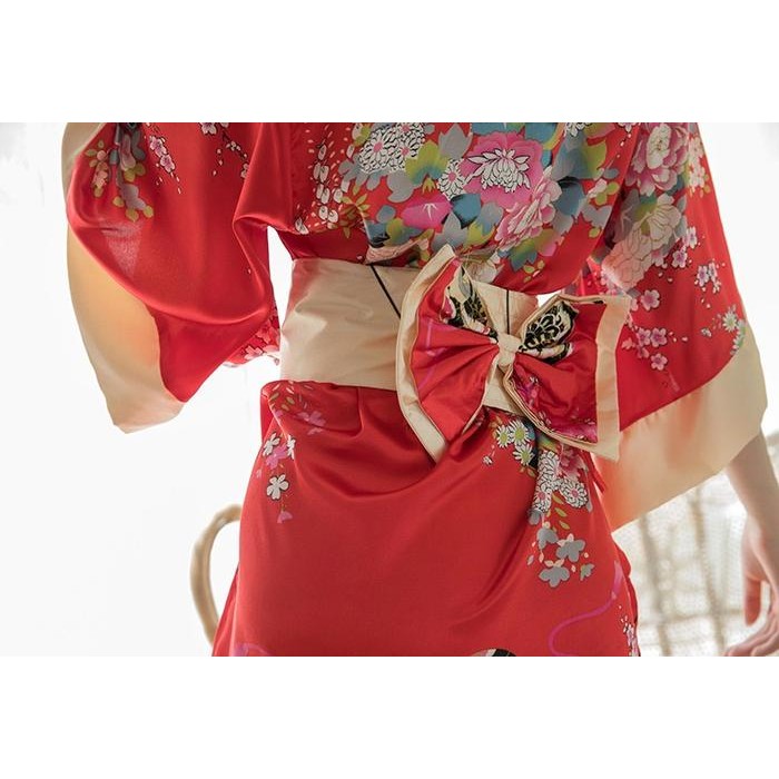 Kimono Wanita Baju Tidur Jepang Yukata Sakura Satin Piyama A398