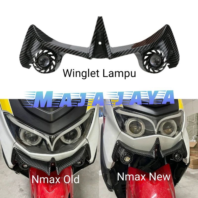 Winglet Nmax plus Lampu mini driving sorot paketan Nmax old Nmax new Motif Winglet Carbon