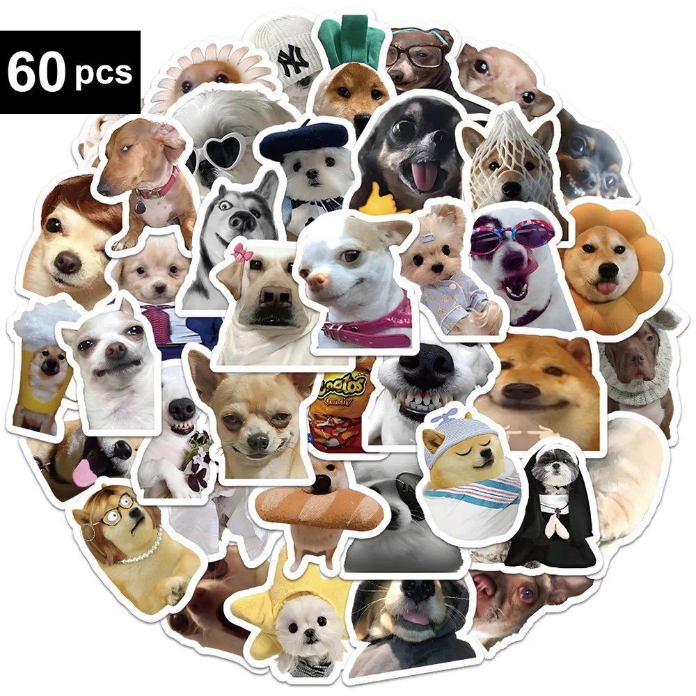 

30/60/180 Funny Dogs Stickers Cartoon Cute Decals Toy Stationery Guitar Phone Bicycle Laptop Luggage