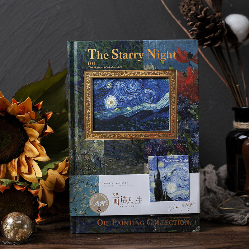 

Oil Painting Collection A5 Notebook,128 Sheets/256 Pages Full Color Inner Core Foil Stamping Cover