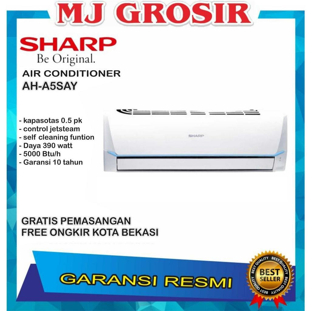 RB2233 AC SHARP AH-A 05 BEY / AH-A 05 SAY 0.5 PK + PASANG 1/2 PK R32 THAILAND ECO JETSTREAM