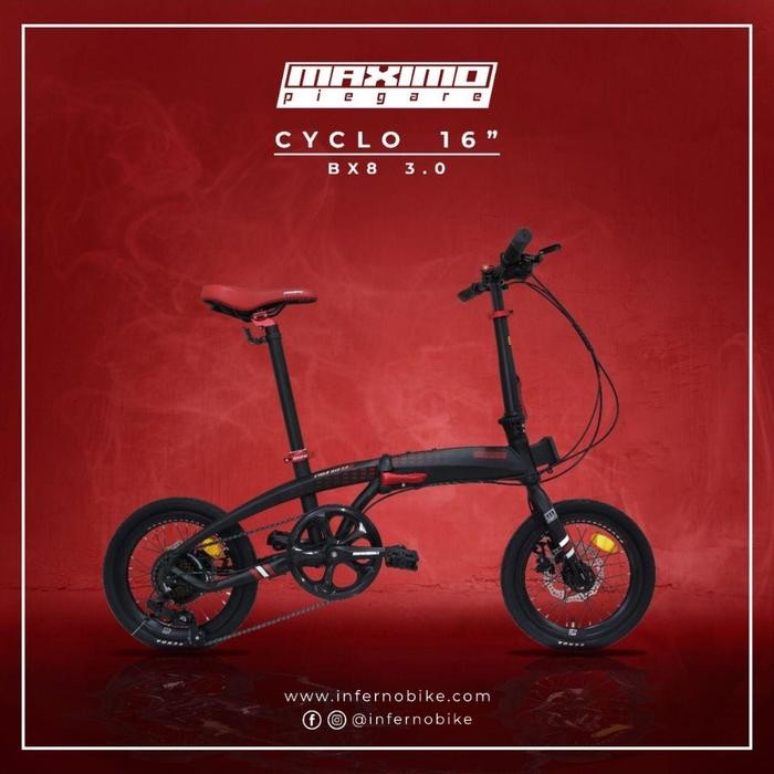 Sepeda Lipat 16 Inch Maximo Piegare Cyclo Tx 7 3.0 New Frame Alloy