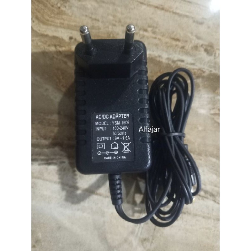 RB2233 Adaptor Charger Speaker model YSM1606 DAT DA 1210 FT / DT 1210F YSM 1606 9V 1,5A jack kuning