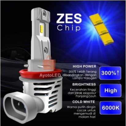 Lampu Led Mobil Ayoto H8/H9/H11/H16/H27 (1Set) Putih Kuning / White Yellow Golden Yellow / Putih
