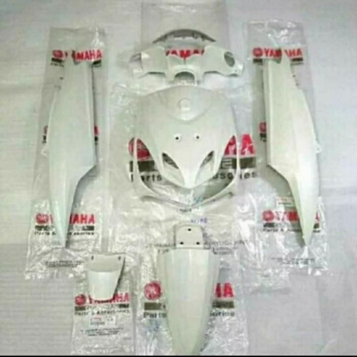 PREMIUM COVER BODY PAKET FULL SET BODY HALUS MIO SMILE PUTIH ORIGINAL YAMAHA
