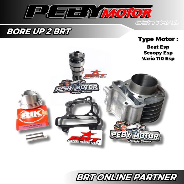 PREMIUM PAKET BORE UP BRT 2 BEAT SCOOPY VARIO 110 ESP BLOK PISTON CAST IRON