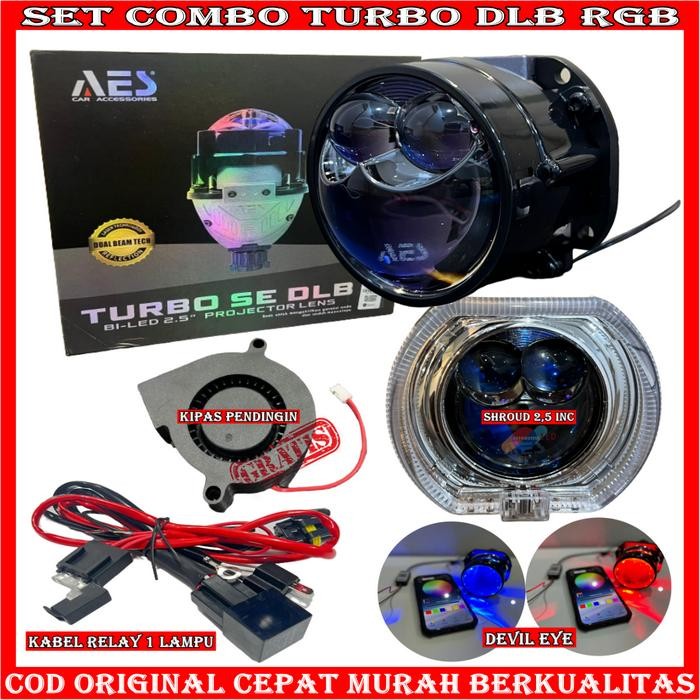 PREMIUM COMBO PAKET HEMAT BILED AES TURBO SE ALL WEATHER 55 WATT BILED 3 WARNA ORIGINAL BILED