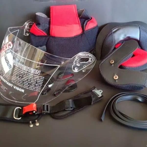 PREMIUM Paket busa helm NHK R6 full set kancing besi / Kaca helm/ tali /karet