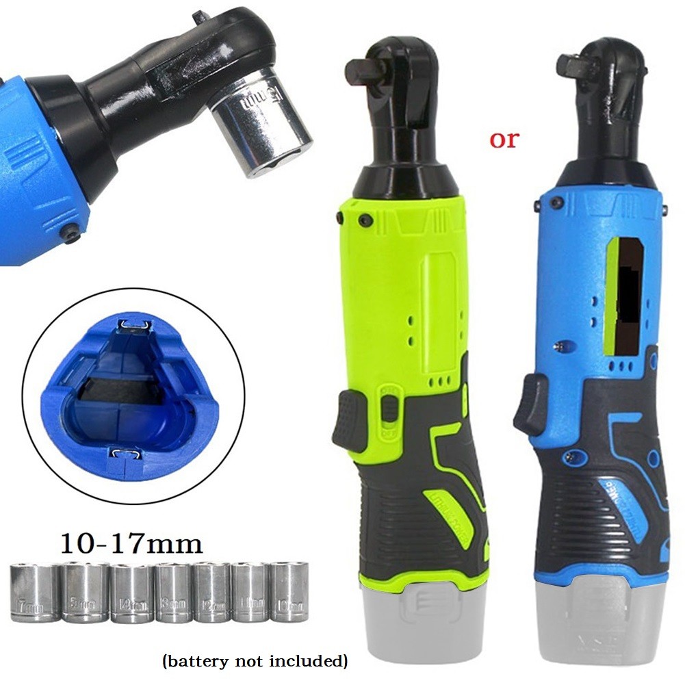 65NM 12V 3/8 Obeng Kunci Pas Ratchet Elektrik Tanpa Kabel untuk Melepas Mur Sekrup Kunci Pas Ratchet