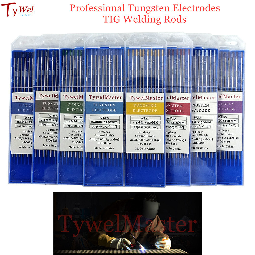 Batang Las Elektroda Tungsten Las TIG 1.0-4.0Mm WT20 WC20 WL20 WL15 WZ8 WP WY20 WR20 E3 untuk WP26 W