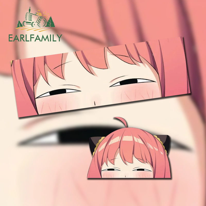 EARLFAMILY 13Cm X 4.3Cm untuk Spy X Family Eyes Slap Stiker Mobil Vinil Stiker Grafiti Karavan Lapto