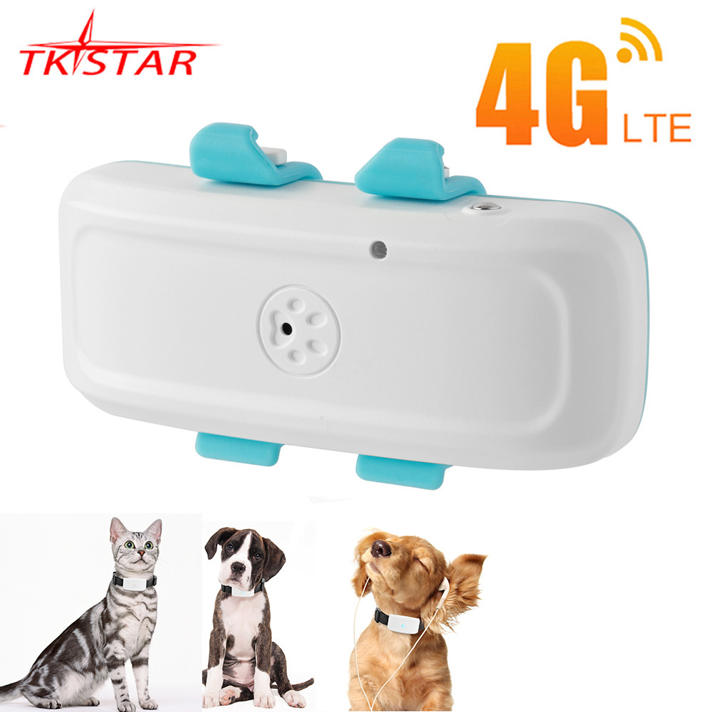 Pelacak GPS 4G Pet 4G GPS Locator TKSTAR Mini GPS Pelacak Hewan Peliharaan 4G Pelacak GPS Anjing Ter