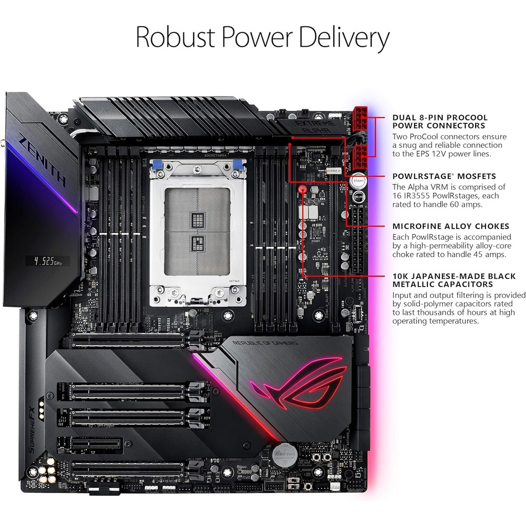 Asus AMD X399  ROG ZENITH EXTREME Motherboard Socket TR4 Ryzen 1950X 2990WX 1900X 1950X cpu DDR4 128