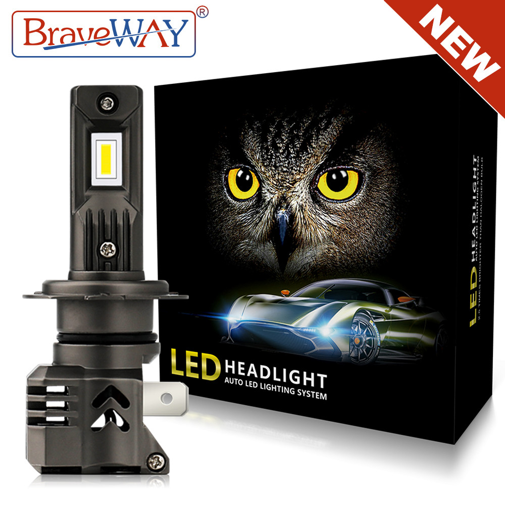 BraveWAY 2 Buah Lampu Depan LED H4 H7 H1 HB3 HB4 9005 9006 H11 Lampu Kabut LED 12V 50W 3000K/Kuning 