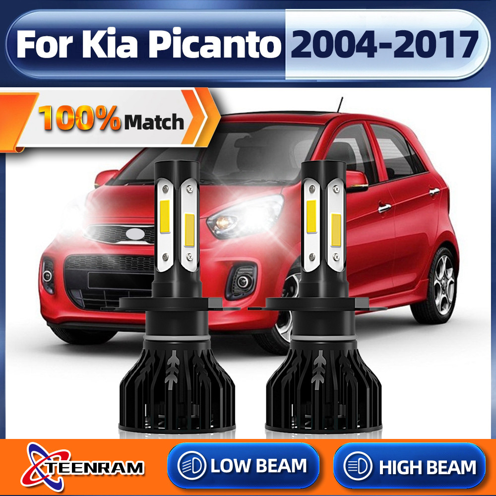 Lampu Depan Mobil LED 120W 20000LM Bohlam Lampu Depan Otomatis Lampu Mobil Canbus untuk Kia Picanto 