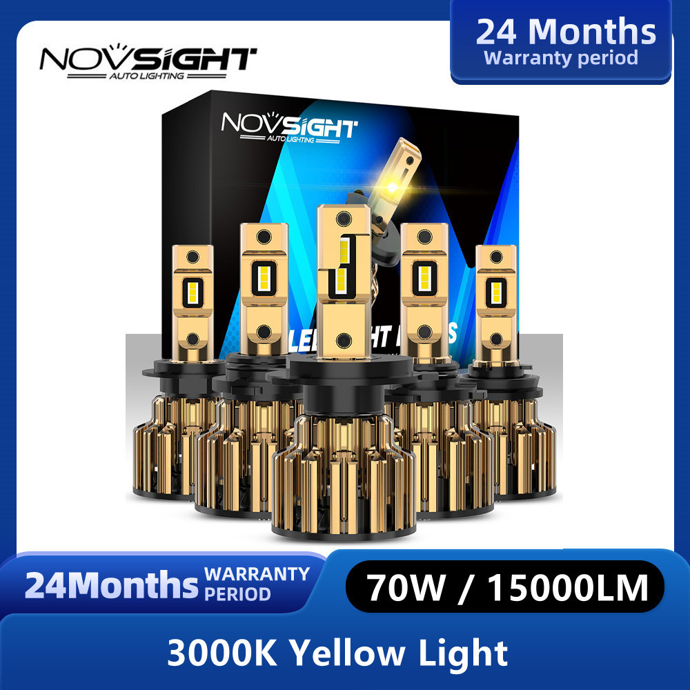 Novsight F03Y H7 Lampu Depan LED H4 Lampu LED untuk Mobil 12V LED H11 9005 HB3 9006 HB4 3000K 15000L