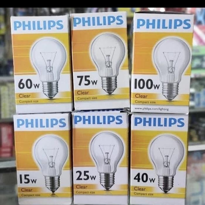 lampu pijar philips bohlam penghangat ayam 15w 25w 40w 60w 75w 100w