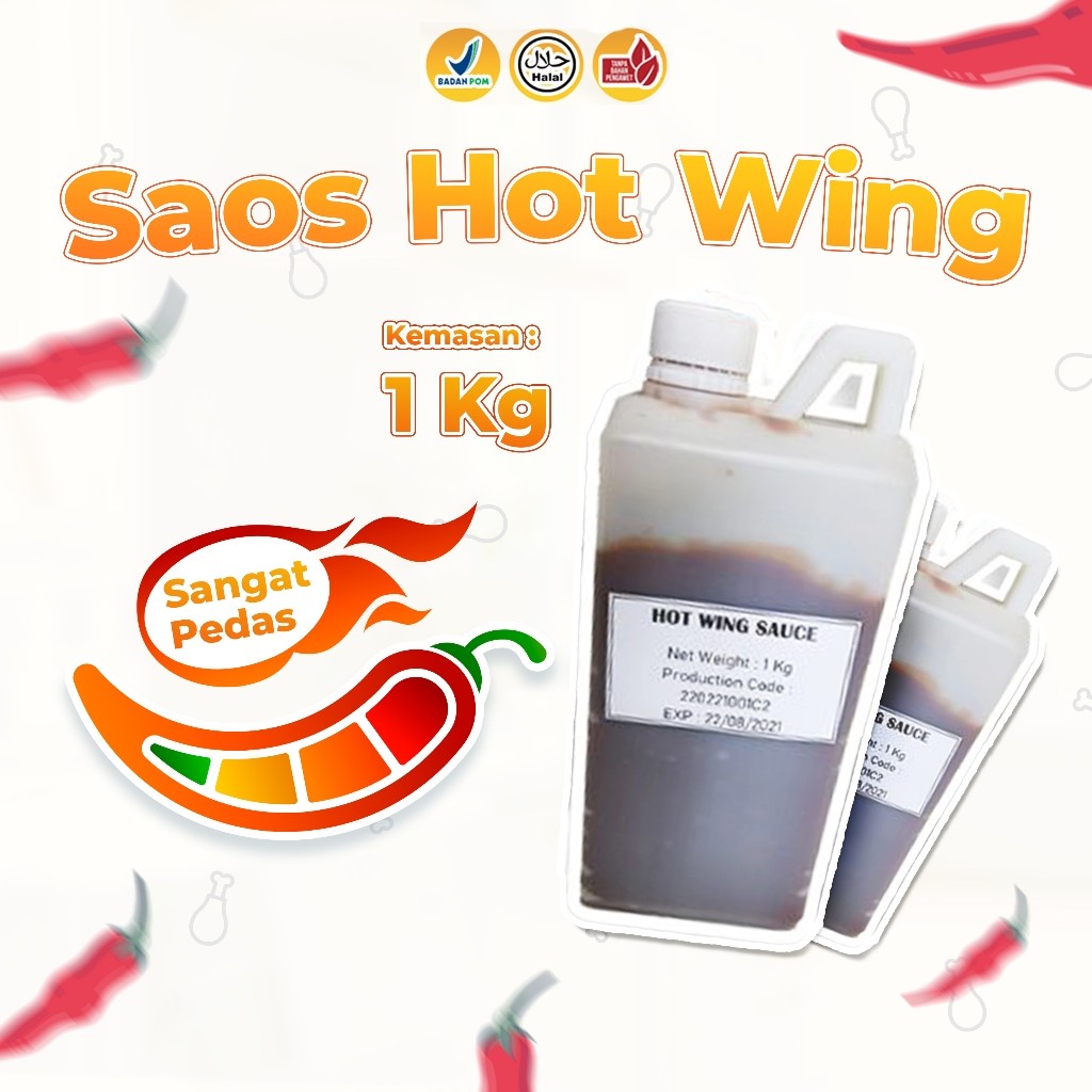 

SANS Saos Hot Wing / Kemasan 1 Kg / Rasa Sangat Pedas