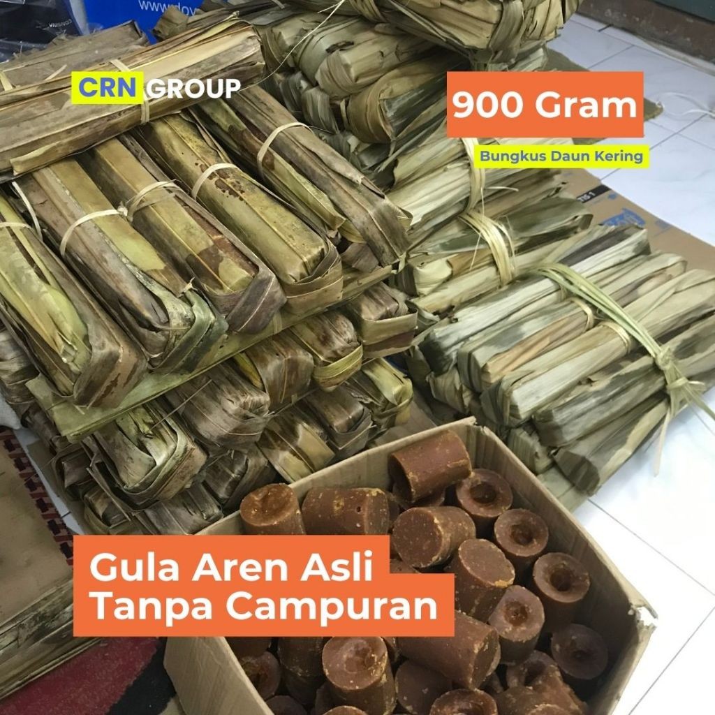 

SANS [900 Gram] Gula Aren Asli Murni Kemasan Daun Kering
