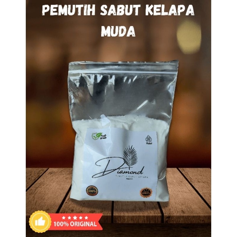 

SANS Serbuk Pemutih Sabut Kelapa Muda Thailand Diamond Kemasan 1kg