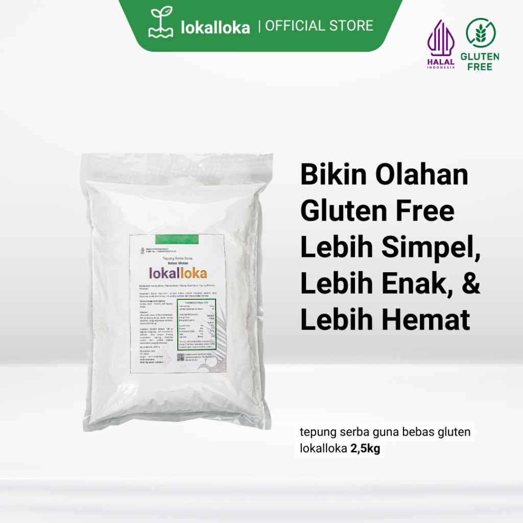 

SANS Tepung Serba Guna Bebas Gluten Lokalloka 2,5kg Pengganti Terigu