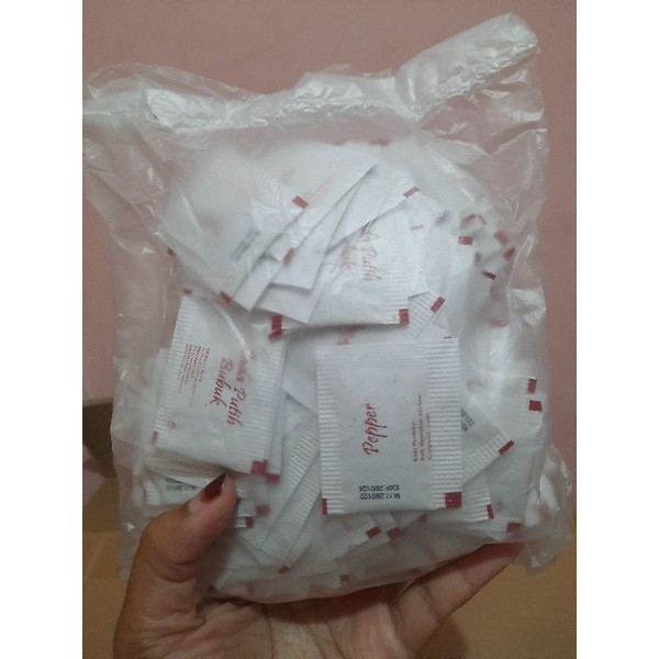 

SANS (SNI) merica sachet isi 250pcs ber BPOM untuk hotel cafe resto