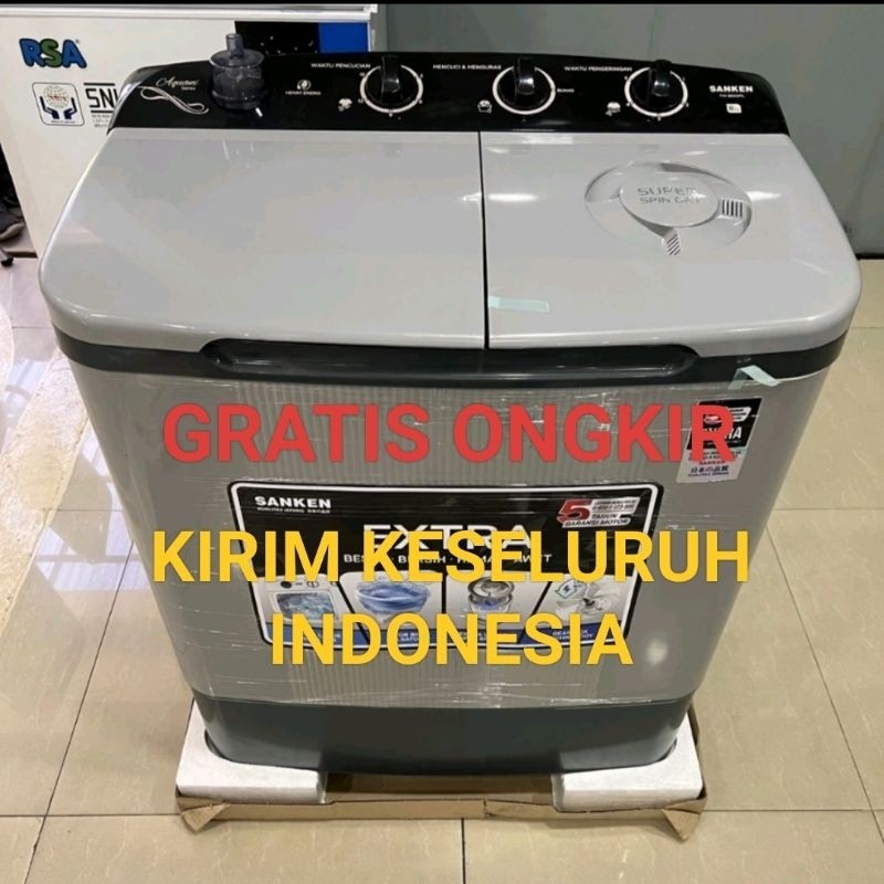 MCL5 Sanken Mesin Cuci 2 Tabung 9KG TW-9110 PK / 8663 8KG / 8600 8KG / 8827 8KG Low Watt
